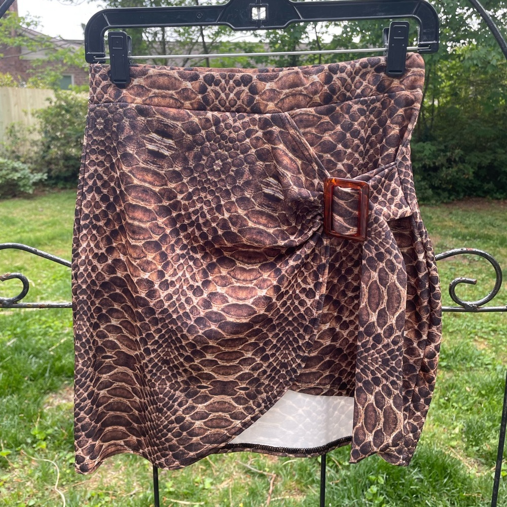 Nasty Gal Snake Print Mini Skirt
